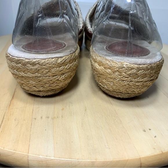Clarks L'Artisan Brown Leather Espadrille Sandals <comfort Slip On Shoes Sz 8 - Picture 15 of 16